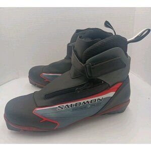 SALOMON Escape 7 Pilot Black Grey & Red Cross Country Ski Boot Men Sz 10.5